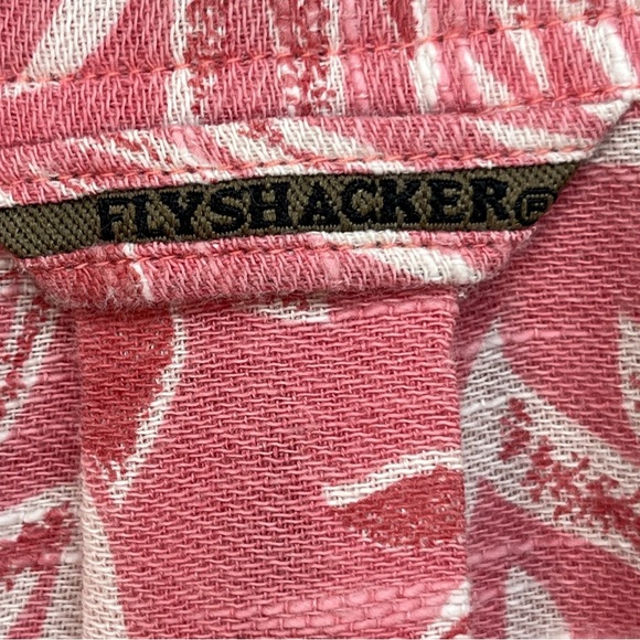 Flyshacker Clothing Co Hawaiian Shirt Mens XXL Pink White Floral Tropical - Picture 6 of 8